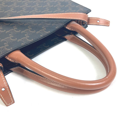 CELINE Tote Bag 191542 PVC / Leather Brown Triomphe Vertical Cover Small Tote Bag Women Used