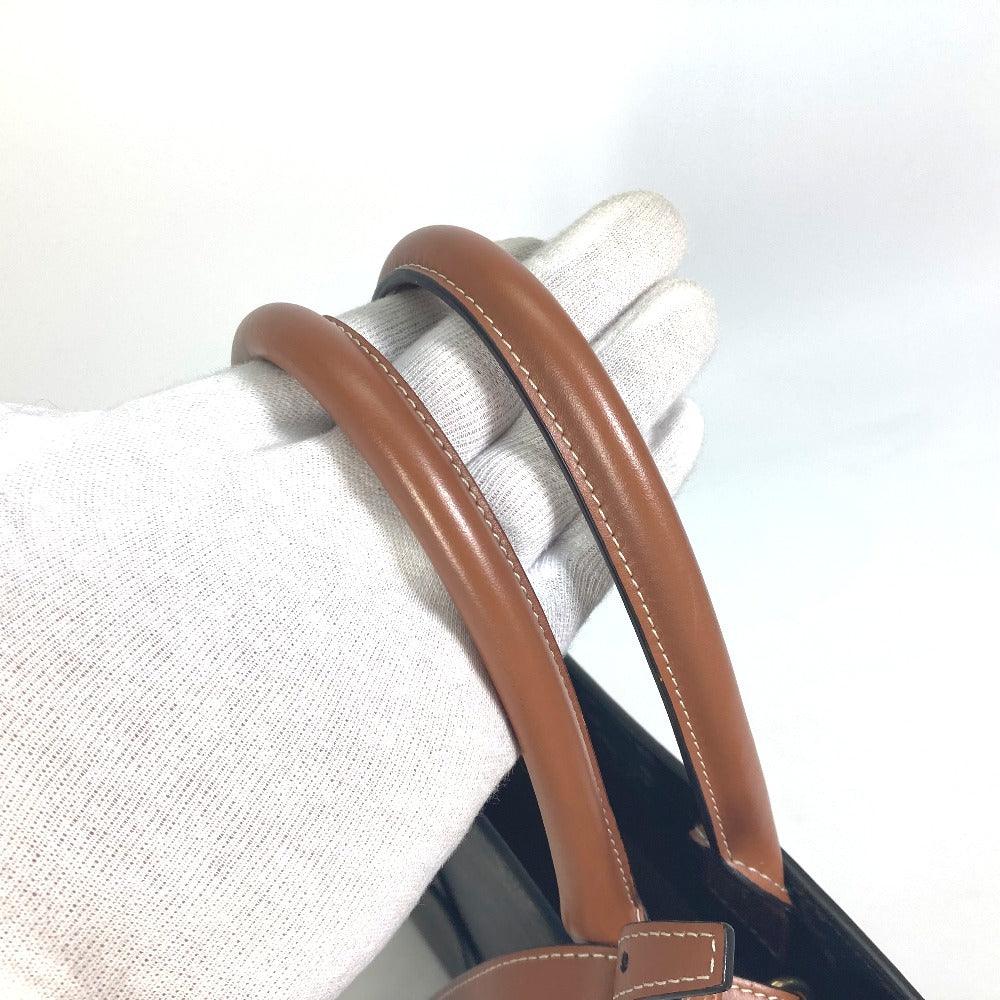 CELINE Tote Bag 191542 PVC / Leather Brown Triomphe Vertical Cover Small Tote Bag Women Used