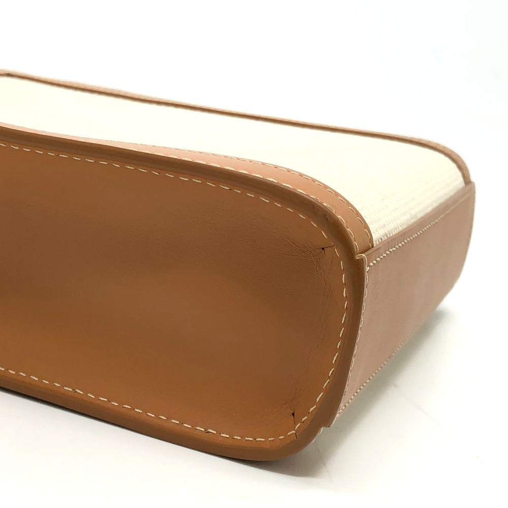 CELINE Shoulder Bag Canvas / leather beige logo Vertical hippo mini Women Used