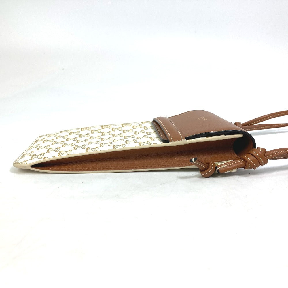 CELINE Mobile case 10G332CQD  PVC / nylon beige triomphe phone case bail pouch Women Secondhand