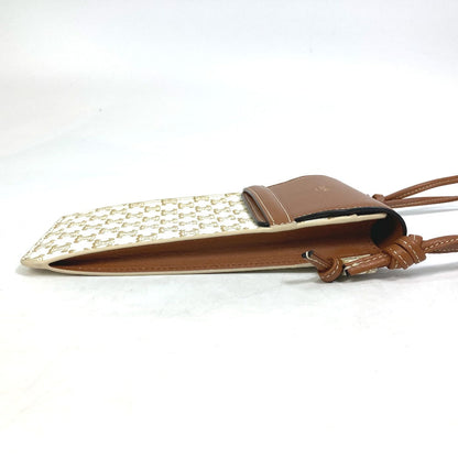 CELINE Mobile case 10G332CQD  PVC / nylon beige triomphe phone case bail pouch Women Secondhand