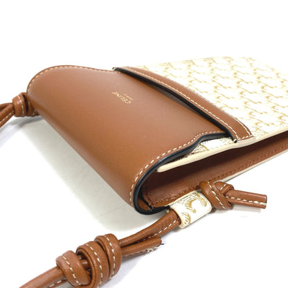 CELINE Mobile case 10G332CQD  PVC / nylon beige triomphe phone case bail pouch Women Secondhand