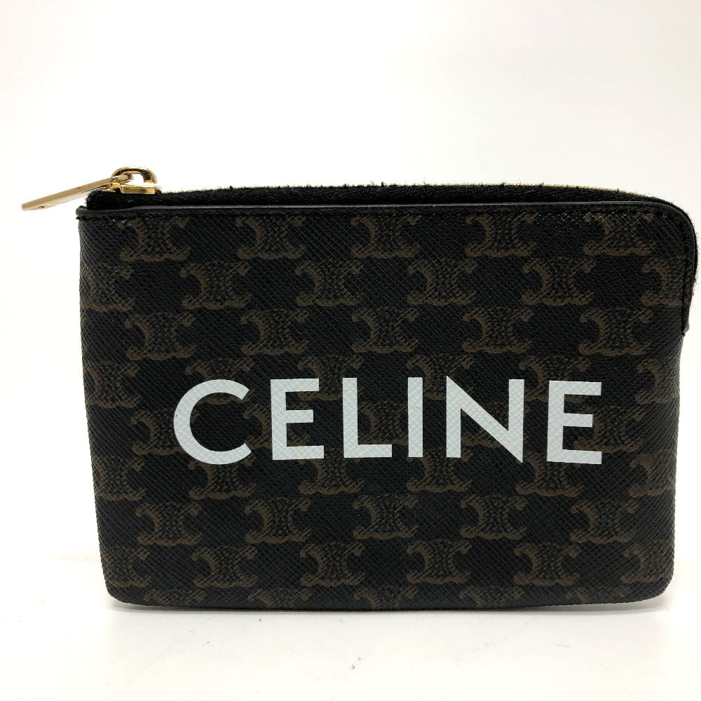 CELINE Coin case 10C662CA2 PVC / Leather Brown Triomphe Women Secondhand
