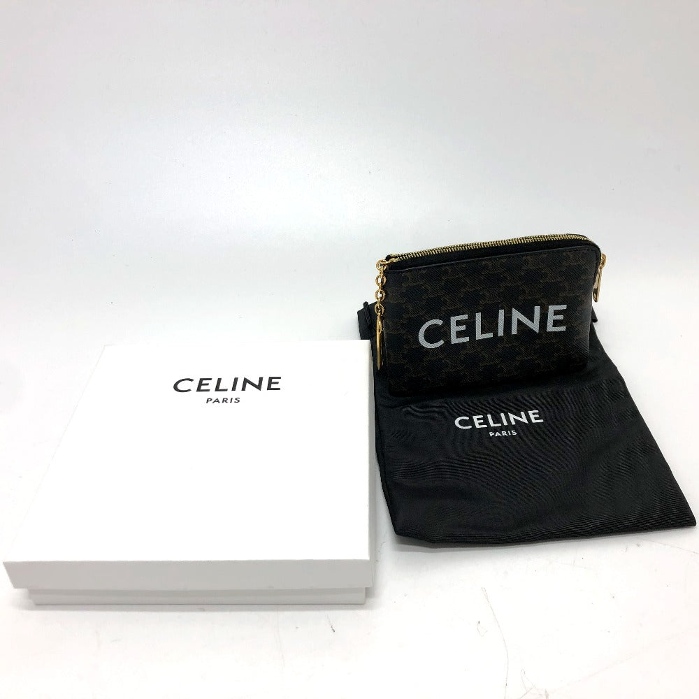 CELINE Coin case 10C662CA2 PVC / Leather Brown Triomphe Women Secondhand