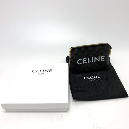 CELINE Coin case 10C662CA2 PVC / Leather Brown Triomphe Women Secondhand