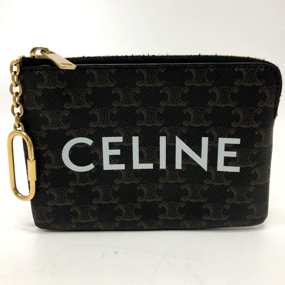 CELINE Coin case 10C662CA2 PVC / Leather Brown Triomphe Women Secondhand