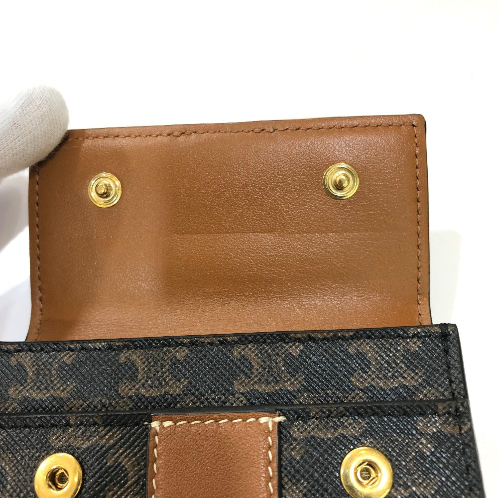 CELINE Trifold wallet PVC / Leather Brown Triomphe Small trifold Women Secondhand