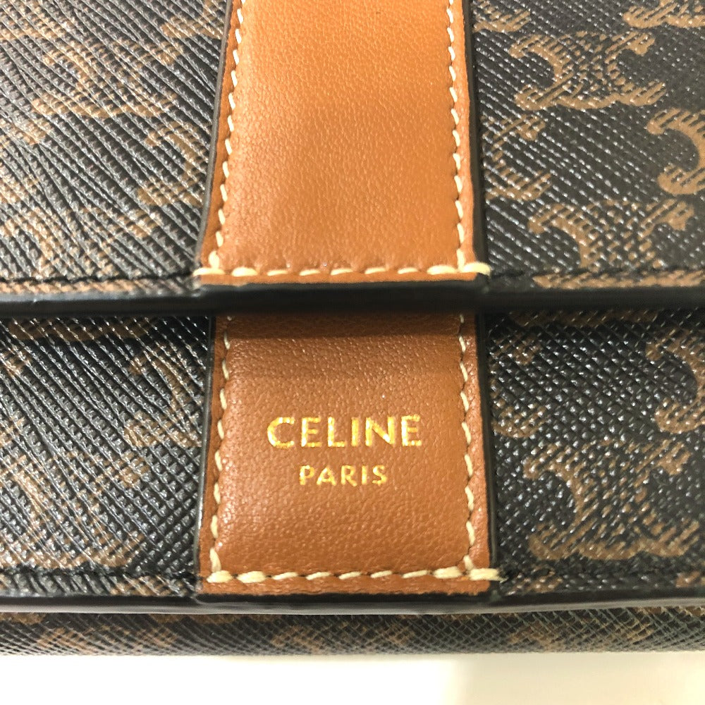 CELINE Trifold wallet PVC / Leather Brown Triomphe Small trifold Women Secondhand