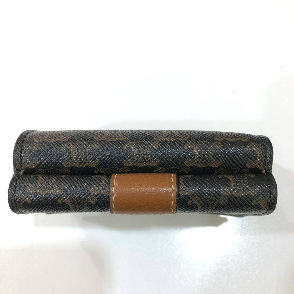 CELINE Trifold wallet PVC / Leather Brown Triomphe Small trifold Women Secondhand