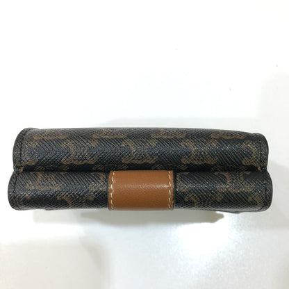 CELINE Trifold wallet PVC / Leather Brown Triomphe Small trifold Women Secondhand