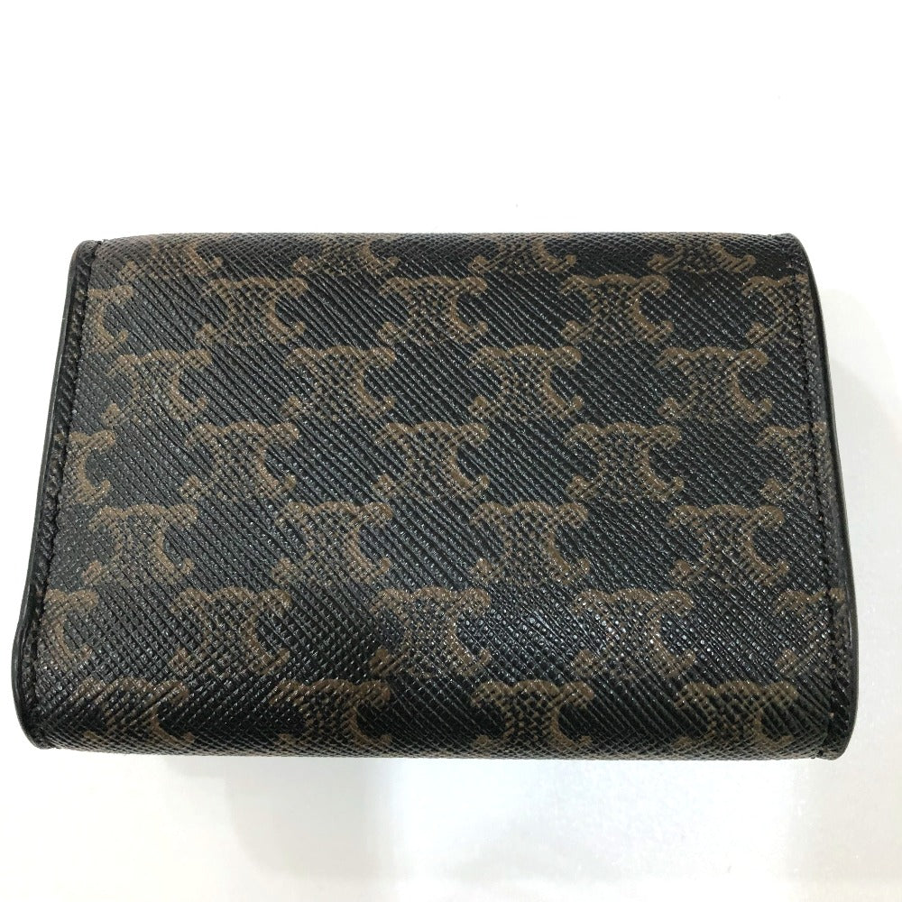 CELINE Trifold wallet PVC / Leather Brown Triomphe Small trifold Women Secondhand