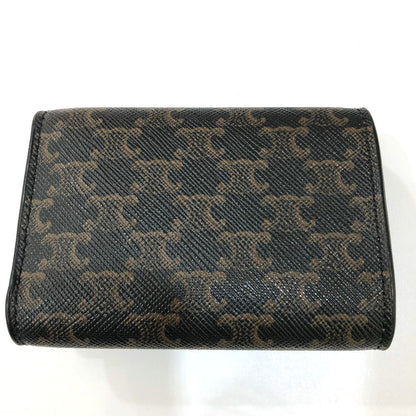 CELINE Trifold wallet PVC / Leather Brown Triomphe Small trifold Women Secondhand