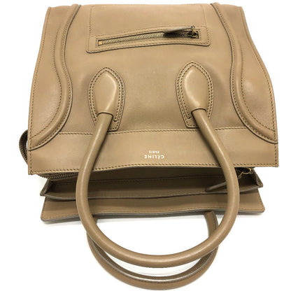 CELINE Handbag leather beige Luggage mini shopper Women Secondhand