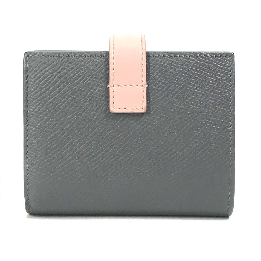 CELINE Trifold wallet 10H263BRU.10GV leather Gray x pink By color Small strap wallet Women Secondhand