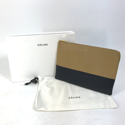CELINE Clutch bag 100093HTM leather Brown Two-tone By color Women Used