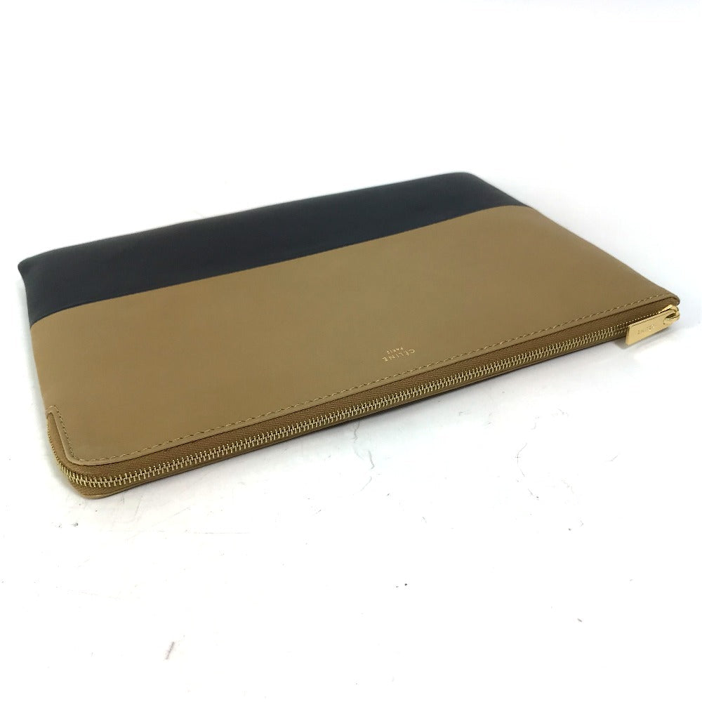 CELINE Clutch bag 100093HTM leather Brown Two-tone By color Women Used