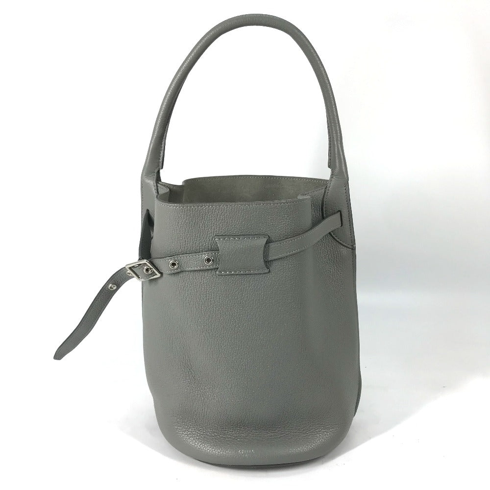 CELINE Handbag 187243 leather gray Shoulder bag with pouch Big bag Bucket Women Secondhand