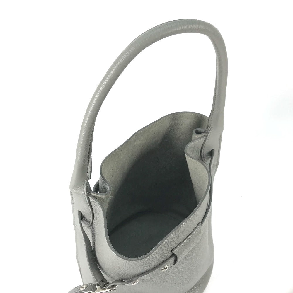 CELINE Handbag 187243 leather gray Shoulder bag with pouch Big bag Bucket Women Secondhand