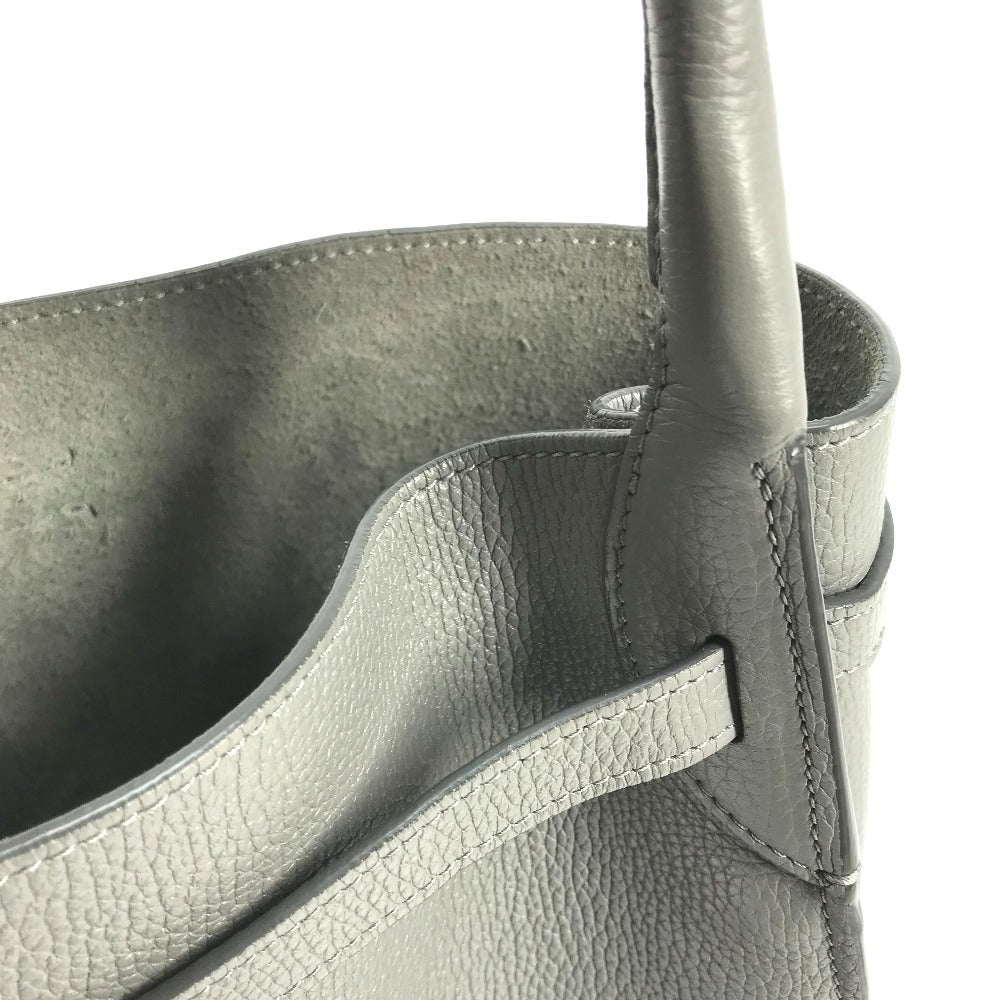 CELINE Handbag 187243 leather gray Shoulder bag with pouch Big bag Bucket Women Secondhand