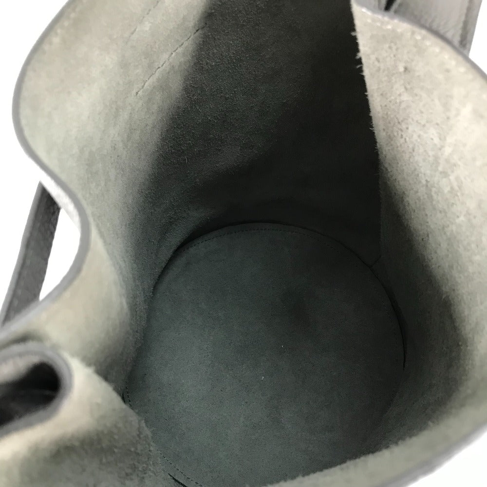 CELINE Handbag 187243 leather gray Shoulder bag with pouch Big bag Bucket Women Secondhand