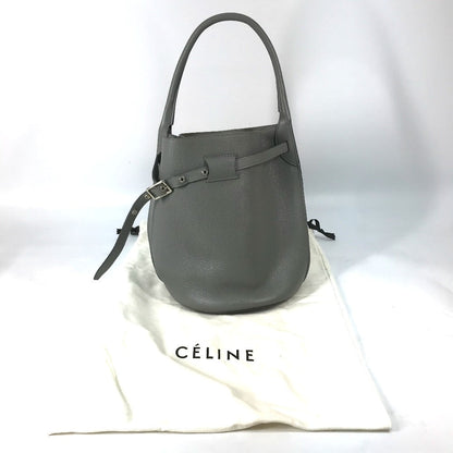 CELINE Handbag 187243 leather gray Shoulder bag with pouch Big bag Bucket Women Secondhand