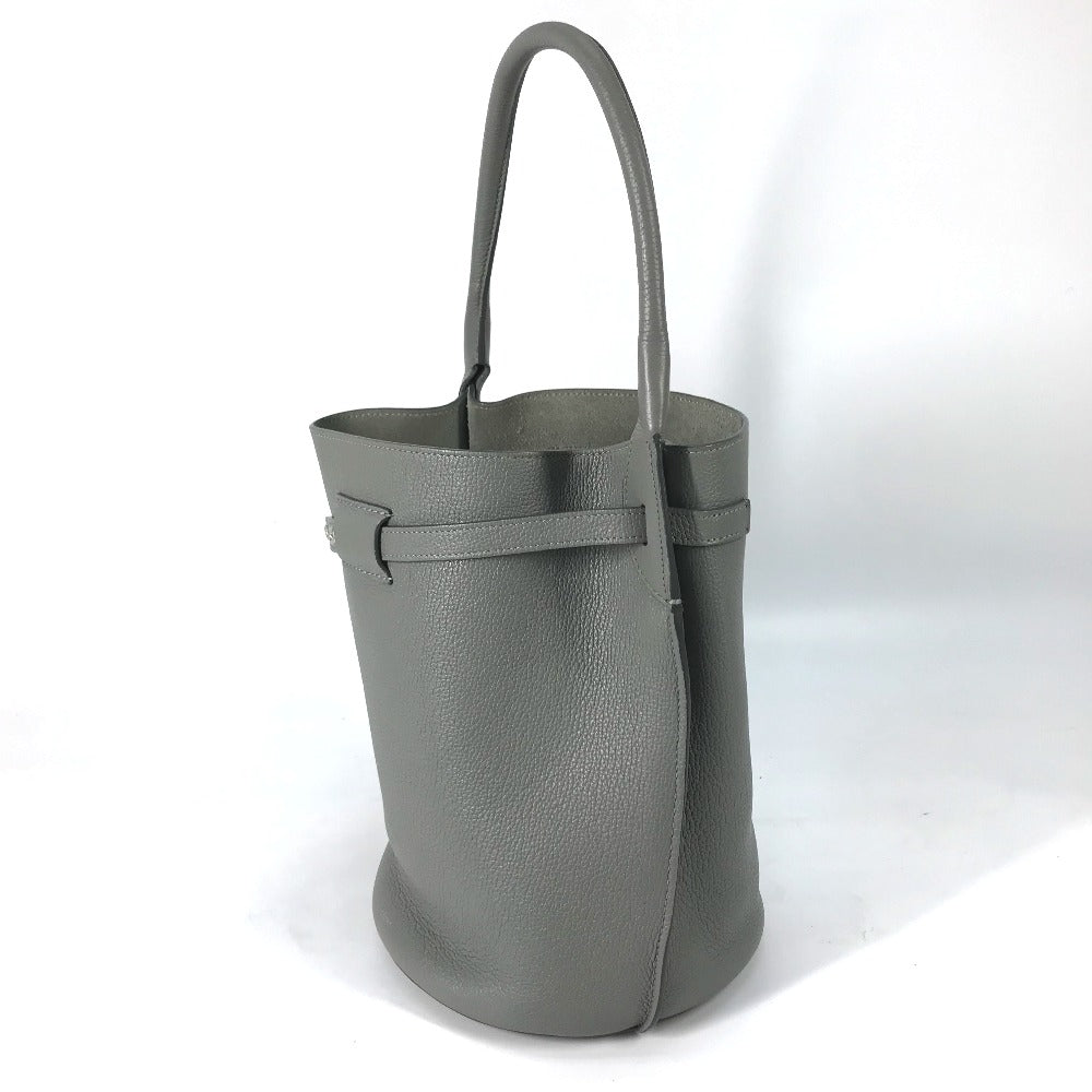 CELINE Handbag 187243 leather gray Shoulder bag with pouch Big bag Bucket Women Secondhand