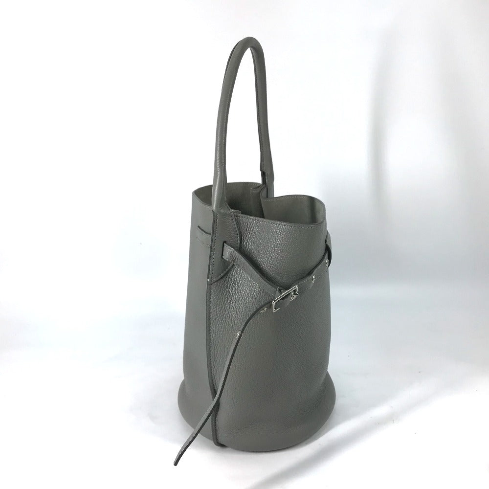 CELINE Handbag 187243 leather gray Shoulder bag with pouch Big bag Bucket Women Secondhand