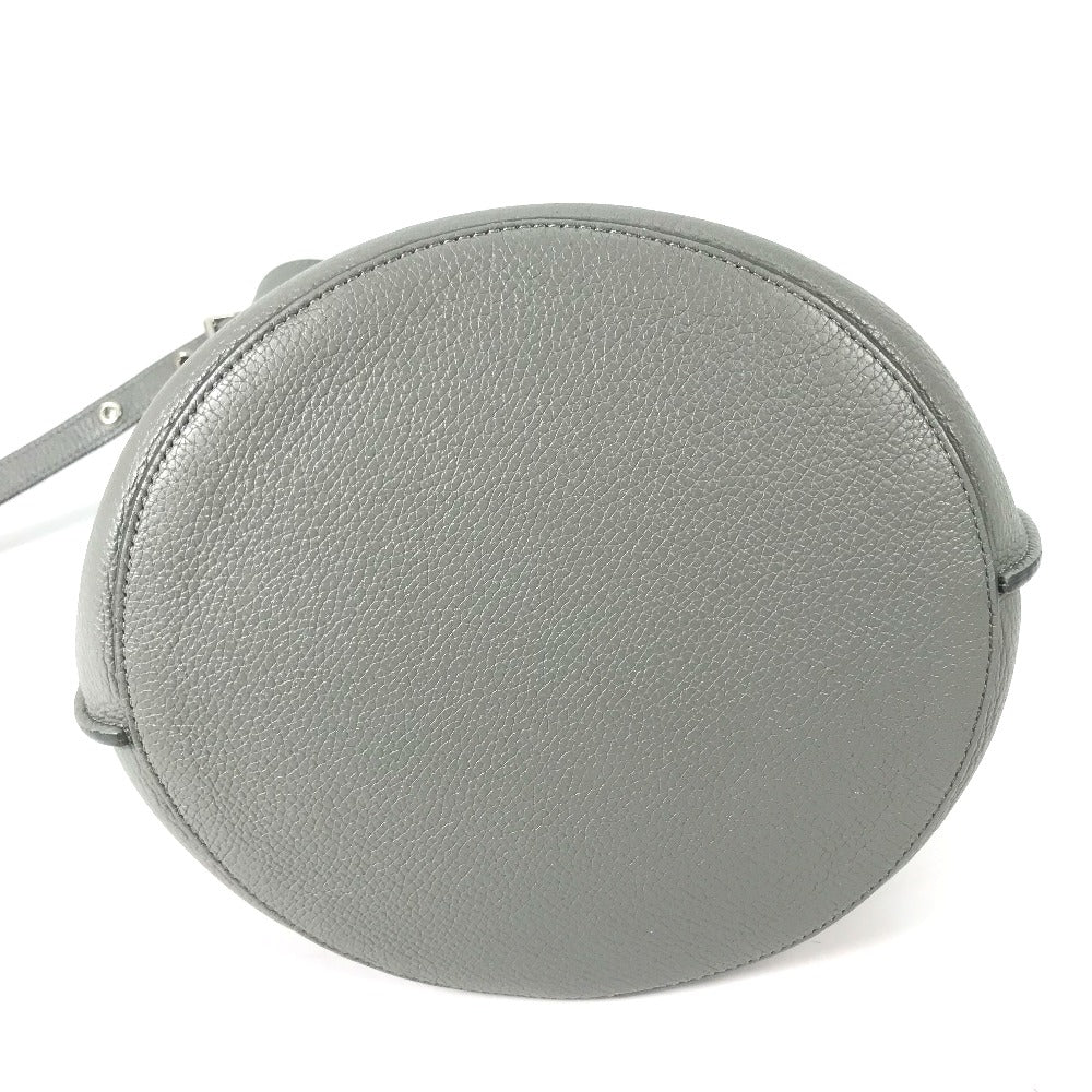 CELINE Handbag 187243 leather gray Shoulder bag with pouch Big bag Bucket Women Secondhand