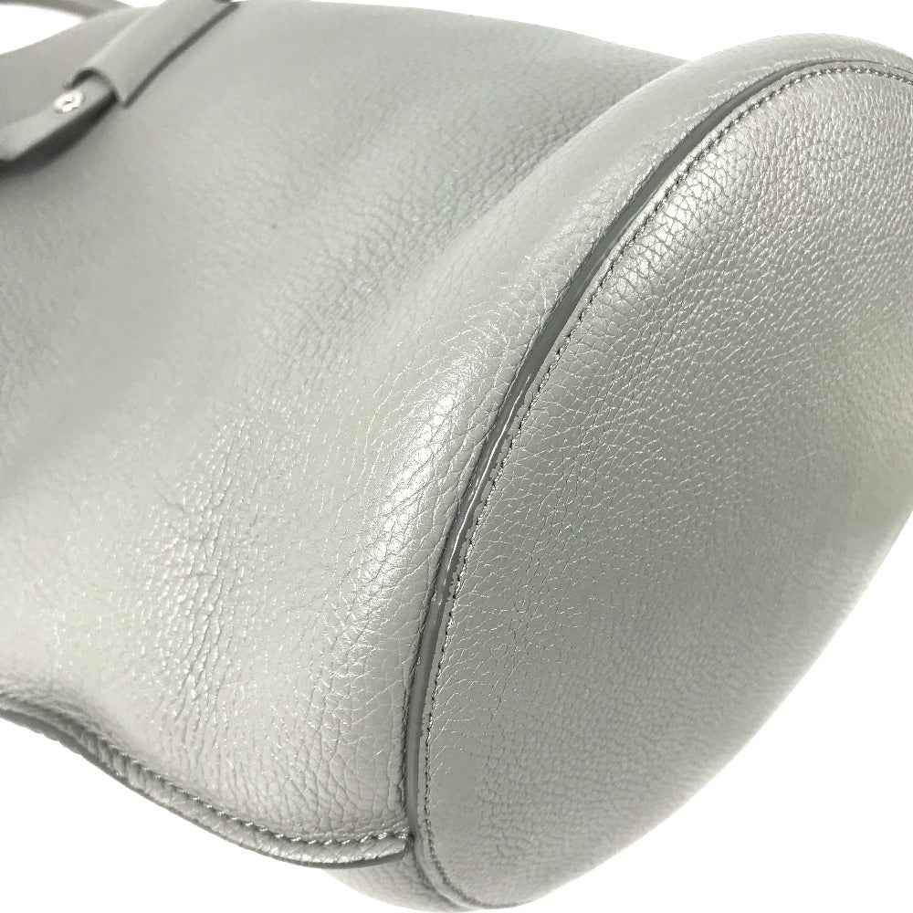CELINE Handbag 187243 leather gray Shoulder bag with pouch Big bag Bucket Women Secondhand