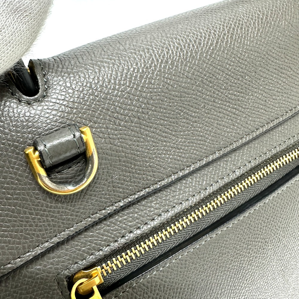 CELINE Handbag 189153  leather gray logo Belt bag micro Women Used