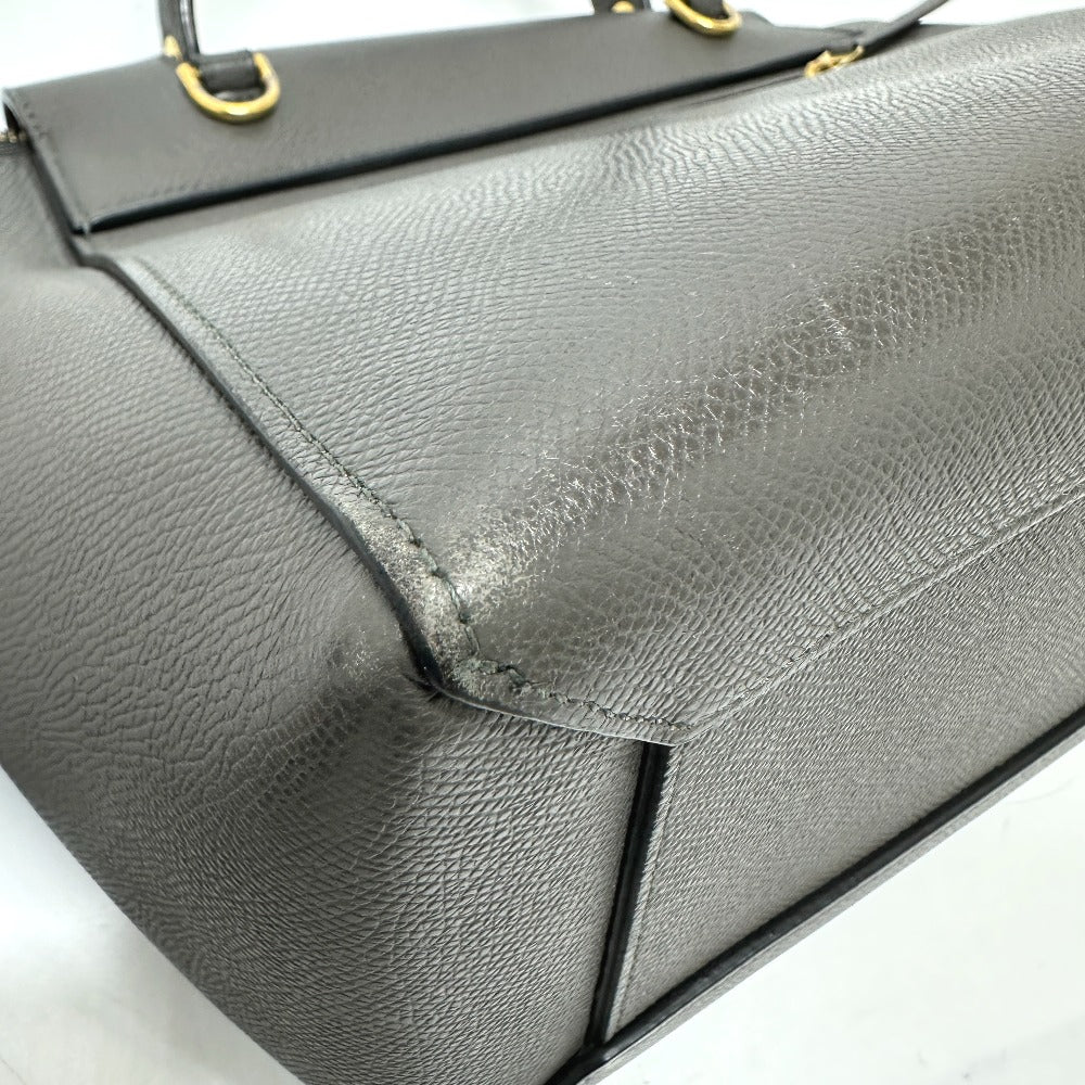 CELINE Handbag 189153  leather gray logo Belt bag micro Women Used