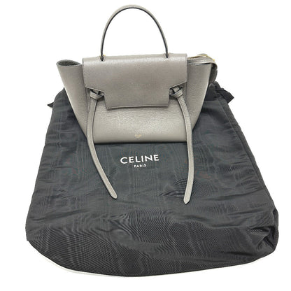 CELINE Handbag 189153  leather gray logo Belt bag micro Women Used