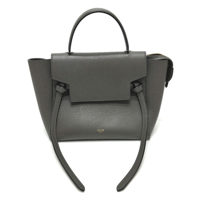 CELINE Handbag 189153  leather gray logo Belt bag micro Women Used