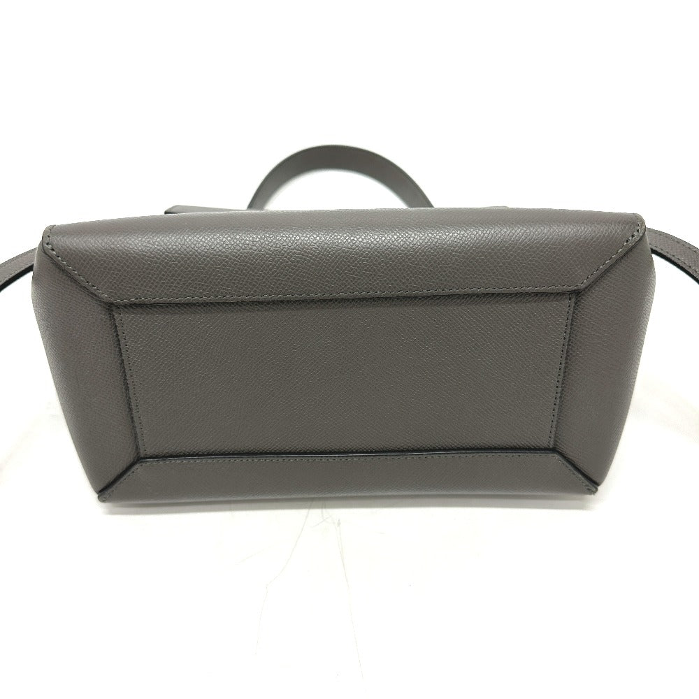 CELINE Handbag 189153  leather gray logo Belt bag micro Women Used
