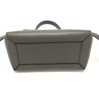 CELINE Handbag 189153  leather gray logo Belt bag micro Women Used