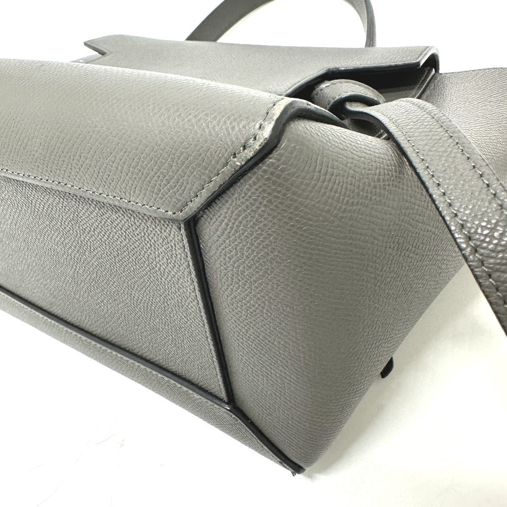 CELINE Handbag 189153  leather gray logo Belt bag micro Women Used