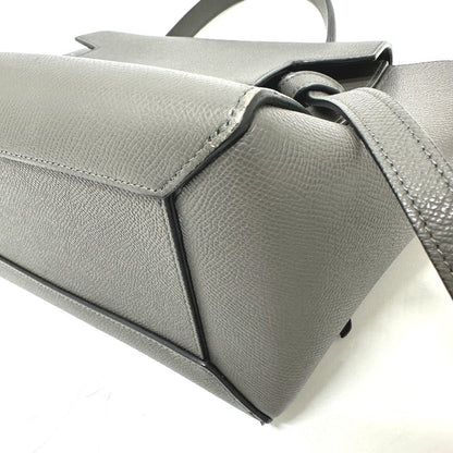 CELINE Handbag 189153  leather gray logo Belt bag micro Women Used