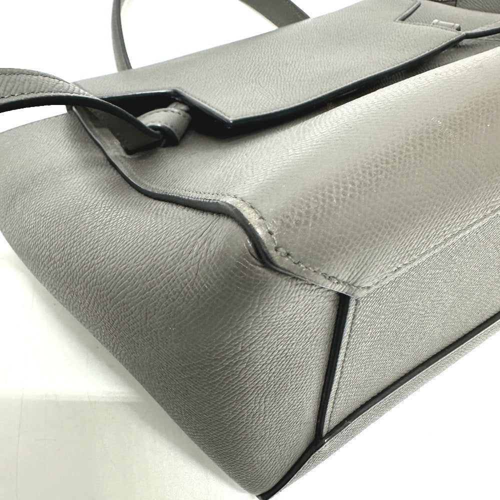 CELINE Handbag 189153  leather gray logo Belt bag micro Women Used