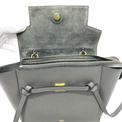 CELINE Handbag 189153  leather gray logo Belt bag micro Women Used