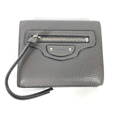 BALENCIAGA Folded wallet 640111 leather gray Neo classic Women