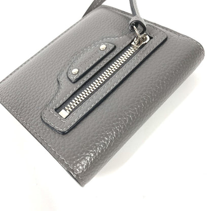 BALENCIAGA Folded wallet 640111 leather gray Neo classic Women