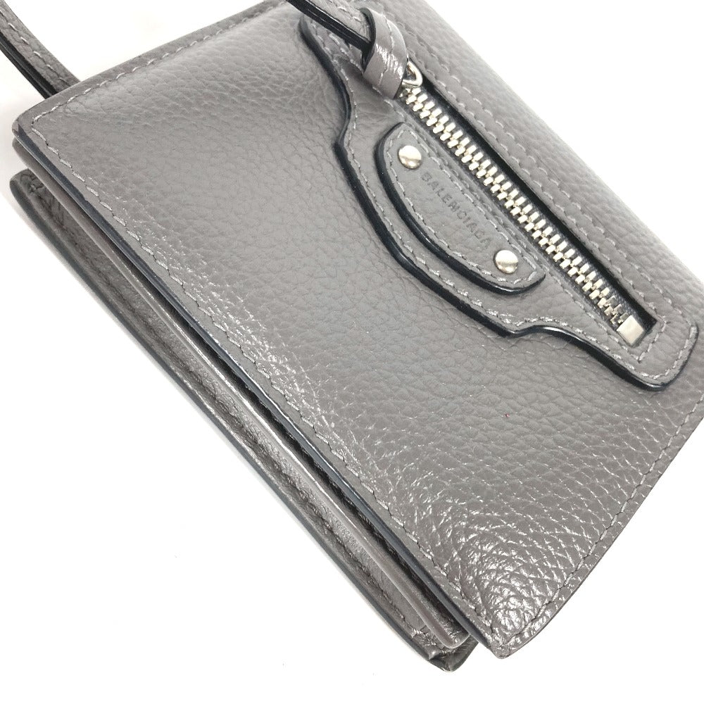 BALENCIAGA Folded wallet 640111 leather gray Neo classic Women