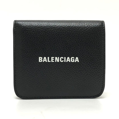 BALENCIAGA Folded wallet 594216 leather black logo Women(Unisex)