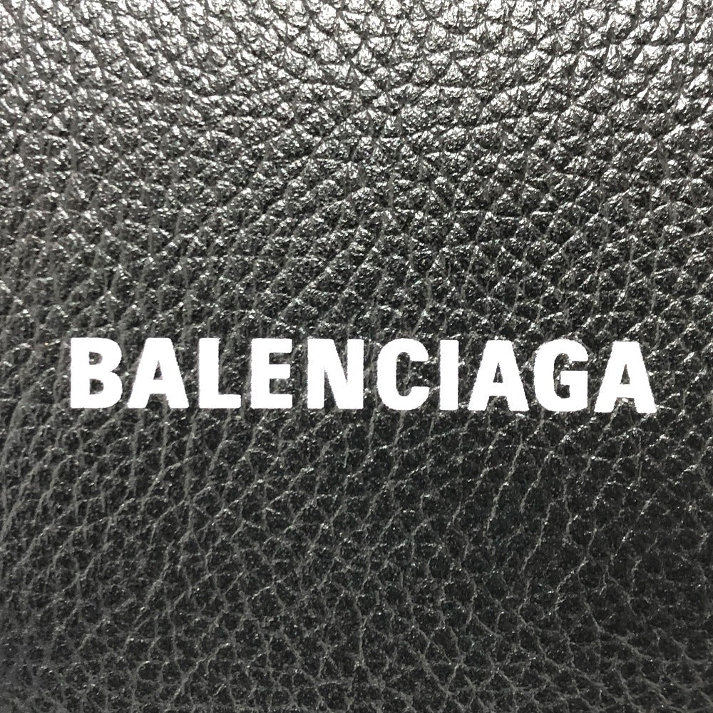 BALENCIAGA Folded wallet 594216 leather black logo Women(Unisex)