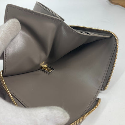 CELINE Folded wallet 10L203BEL.10BL leather gray Compact wallet Small Zip Wallet Essential Women Used