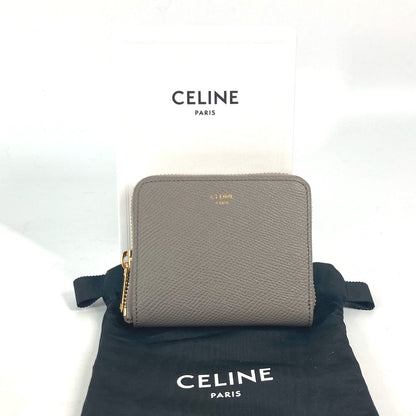 CELINE Folded wallet 10L203BEL.10BL leather gray Compact wallet Small Zip Wallet Essential Women Used