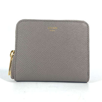 CELINE Folded wallet 10L203BEL.10BL leather gray Compact wallet Small Zip Wallet Essential Women Used