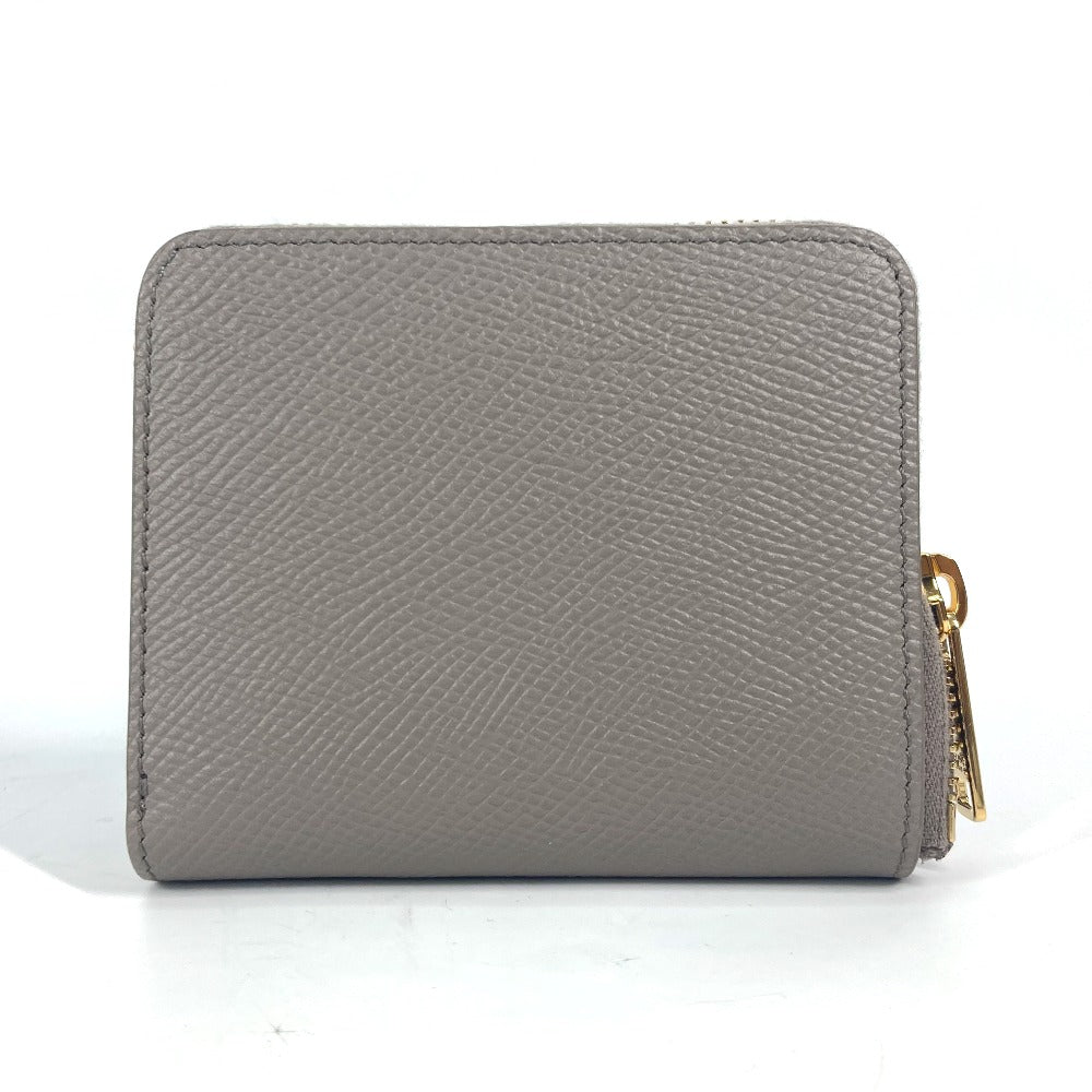 CELINE Folded wallet 10L203BEL.10BL leather gray Compact wallet Small Zip Wallet Essential Women Used