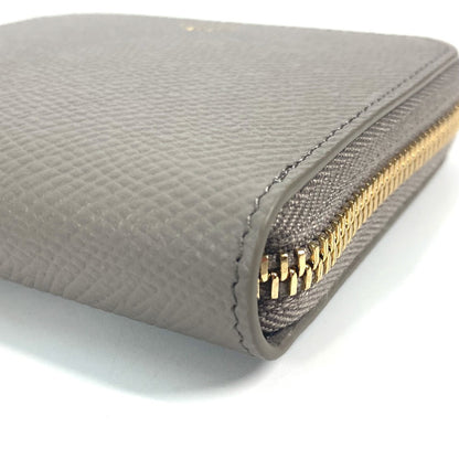 CELINE Folded wallet 10L203BEL.10BL leather gray Compact wallet Small Zip Wallet Essential Women Used