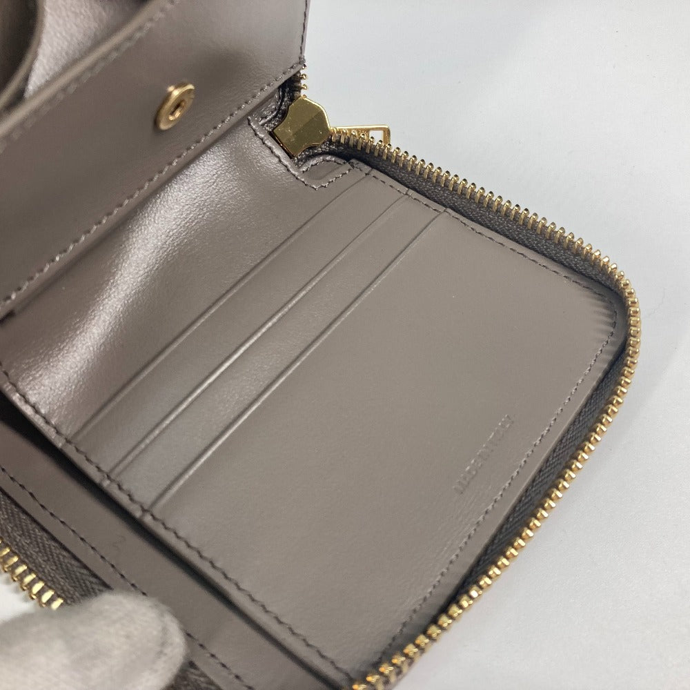 CELINE Folded wallet 10L203BEL.10BL leather gray Compact wallet Small Zip Wallet Essential Women Used